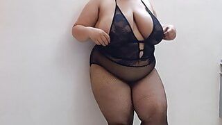 indian bbw chubby cam show in fishnet lingerie 3