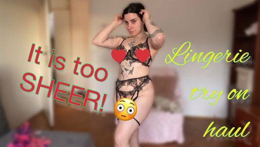 hot tattooed alternative model see through lingerie try on haul 3
